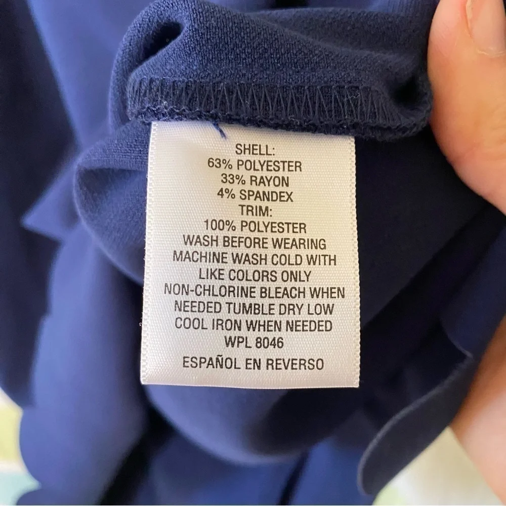 Maison Jules Scallop Edge Halter Dress Navy Blue Sz XS - Picture 7 of 9